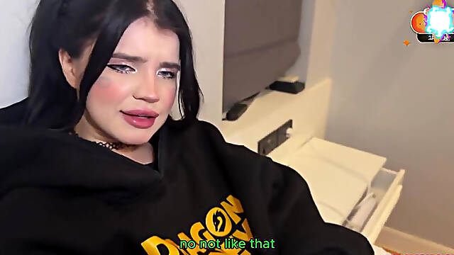 Bdsm with a Goth Girl: Hardcore Fucking and Bondage. Deep Throat and Sloppy B...