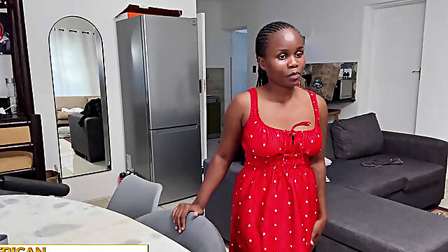 Real big booty amateur black teen is shy during a video casting