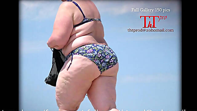 Yummy Fat Ass Big Boobs Milf Granny On The Beach