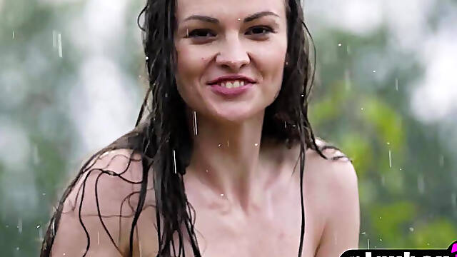 Wet and hot Rita Y shows amazing body during outdoor striptease for Playboy