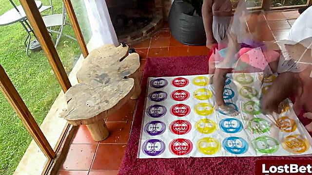 A blowjob surprise for the Strip Twister game winner
