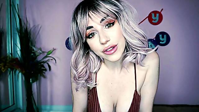 Young blond teen babe masturbates with her toothbrush