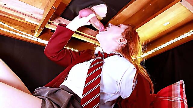 Blue Balls Ready To Explode On Redhead Schoolgirl