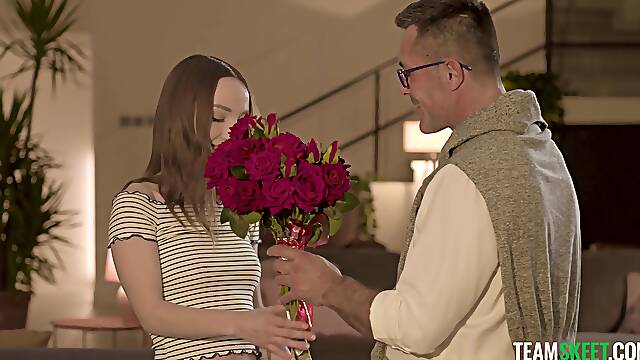 Shaved sex bomb Kate Quinn gets fucked by a shy guy with a large dick