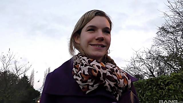 Horny babe Solene gives a nice blowjob before riding his cock