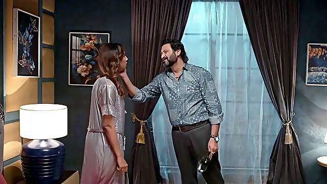 Hot brunette amateur MILF rides hubbys cock