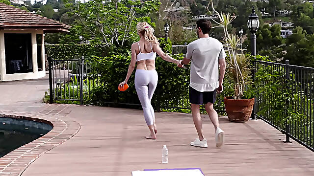 Yoga MILF Fucks The Neighbor When His Ball Lands In Her Yard