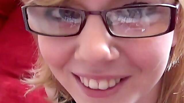 Short-haired English babe swallows cum