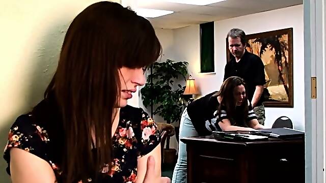 Stupid brunette hard spanked and fucked in the kitchen