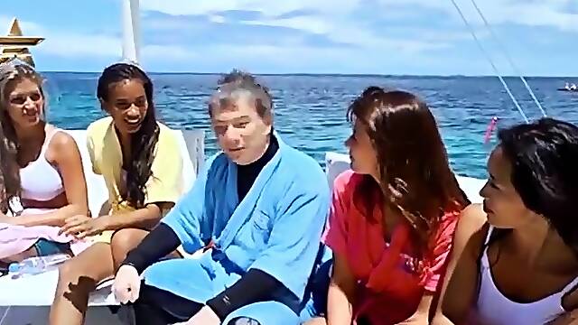 Fancy dress group sex babes