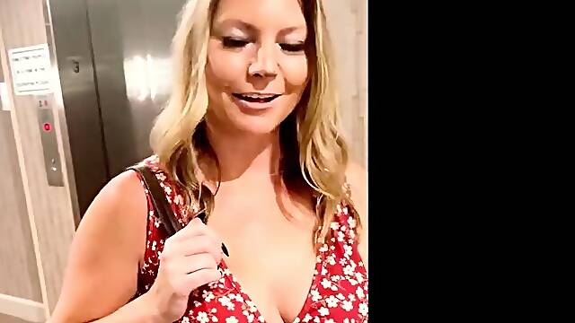 Amateur brunette in black fishnet lingerie sucks big cock