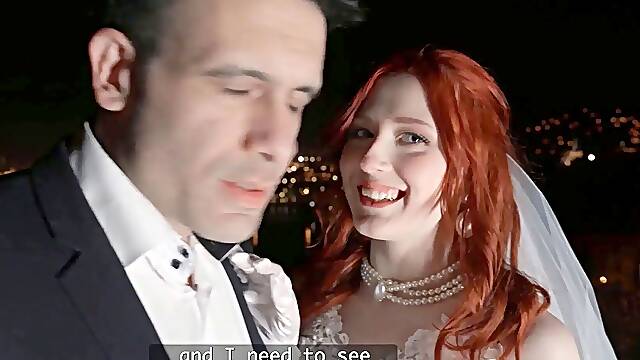 Vip4k. a naughty redheaded bride filmed a homemade porno vid with her spouse right after the wedding