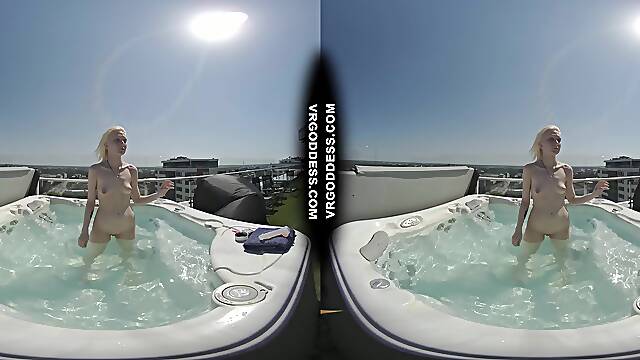 Penthouse Rooftop Jacuzzi Hot Ingrida Smoking And Masturbating In The Sun