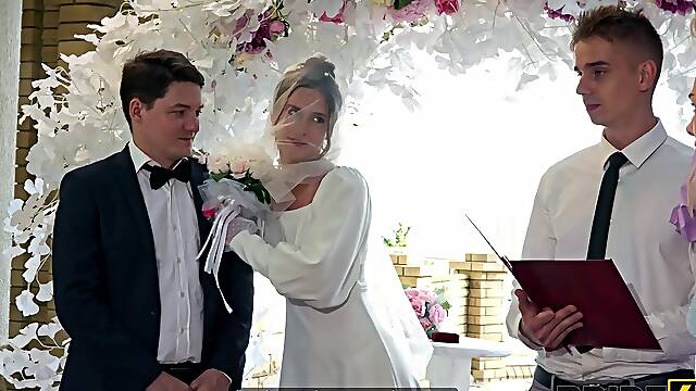 Bride’s anal wedding with the bold master of ceremony while the groom to be watches