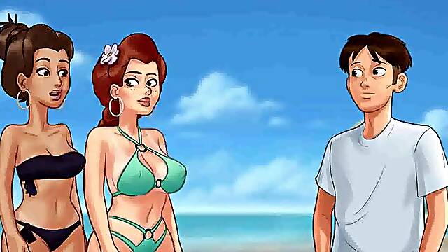 College Big Tits Contest on the Beach - Summertime Saga Ep 204