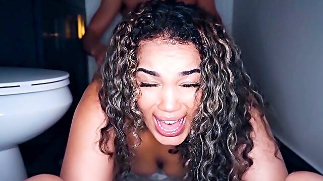 Gem Jewels and stepbro fuck in the bathroom