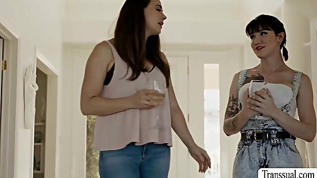 Hot Chanel Preston fucked by busty TS Lena Kelly