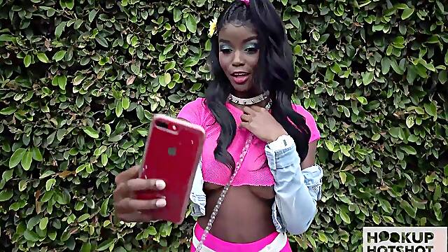 Beautiful Black Hooker Kandie Monaee Lets White Boy Fuck Her Nasty!