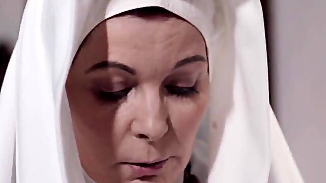 Old lesbian licks mature nuns twat before she dies