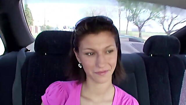 Pick up Cutie and get Threesome in public bus-stop