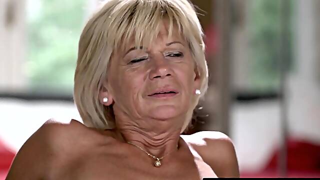 Diane Shepards natural tits ride young cock for cum feeding