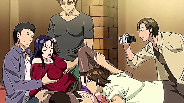 Massive Gangbang for Slutty Cheating Wife on First Casting (Hentai Anime)