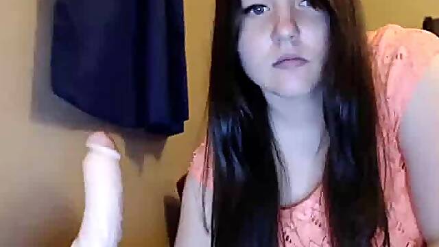 Curvy student has big ass and thick rubber cock