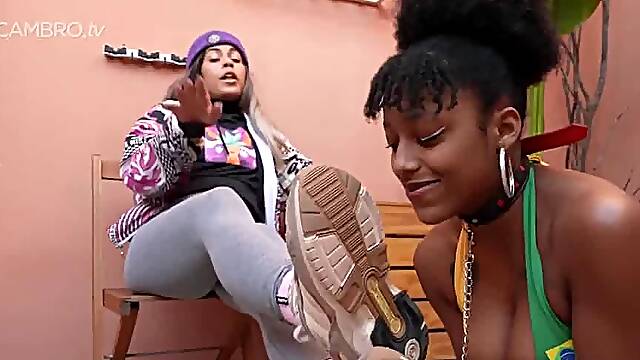 Do it properly slave licking girls feet