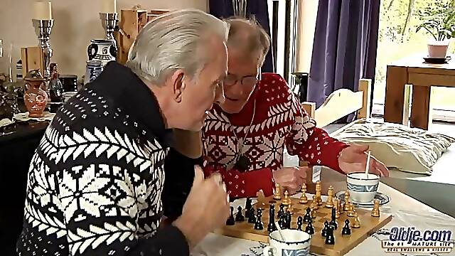 Kinky blonde teen gave great blowjobs to elderly men and got doublefucked the way she always wanted