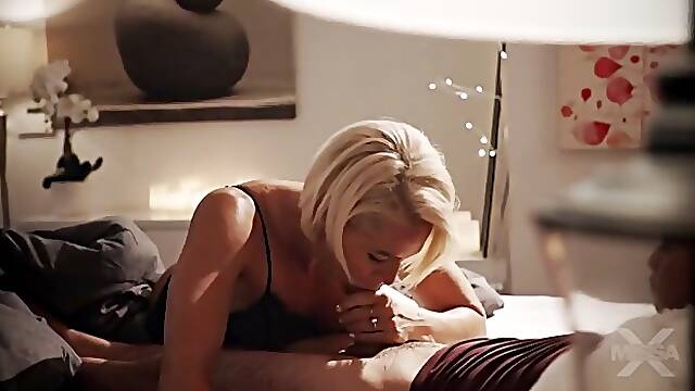 Blondy mom seduced by her stepson