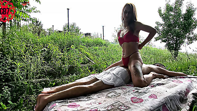Amateur Italian wife gives hot blowjob in public
