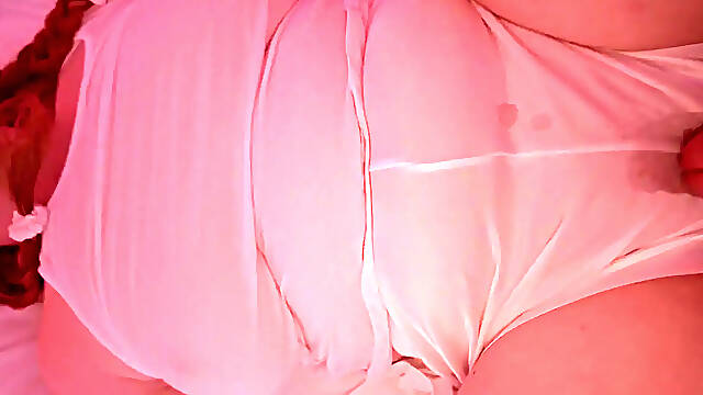 Thick white girl in satin panties gets fucked hard