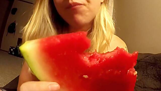 Watermelon succubus devours cock in HD