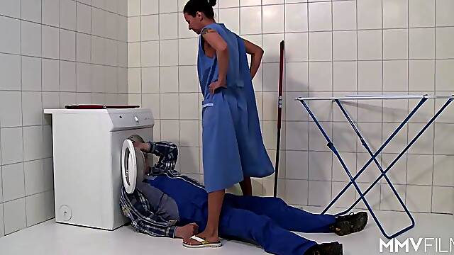 MMV FILMS German Mom draining the plumber