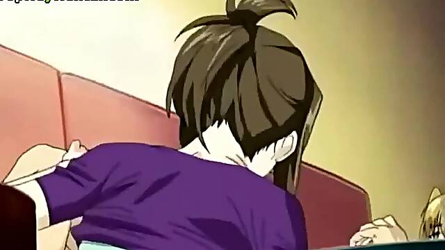 Hot busty Milf helps student to cum