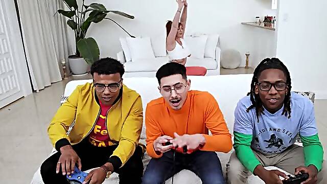 REDHEAD YOGA BIG BLACK COCK DP