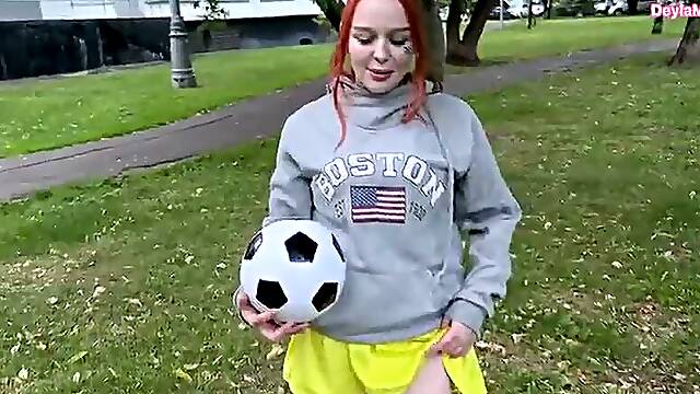 A female soccer player sucked me off in a public place and I came inside her pussy.