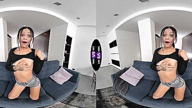 Skinny Breiny Zoe masturbates her shaved pussy wearing only socks.