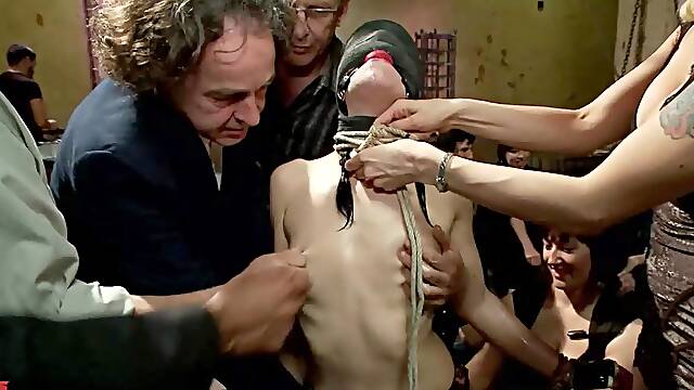Bound blindfolded and shagged