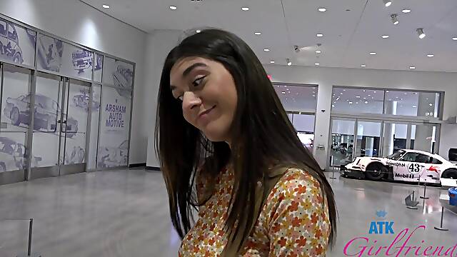 Passionate fucking in a public place with seductive Aubry Babcock
