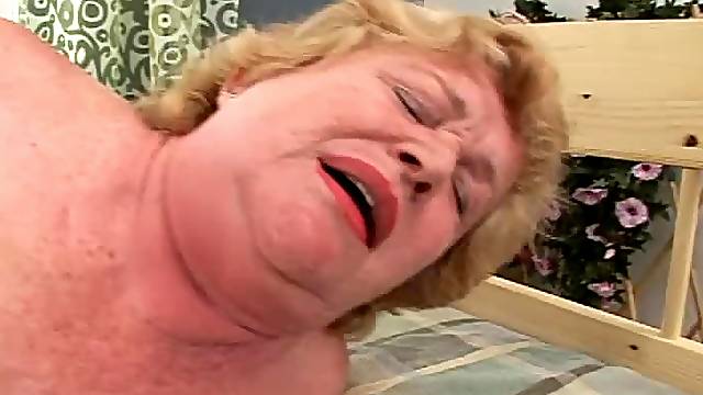 Fat granny Alice B gets her ugly pussy mercilessly drilled