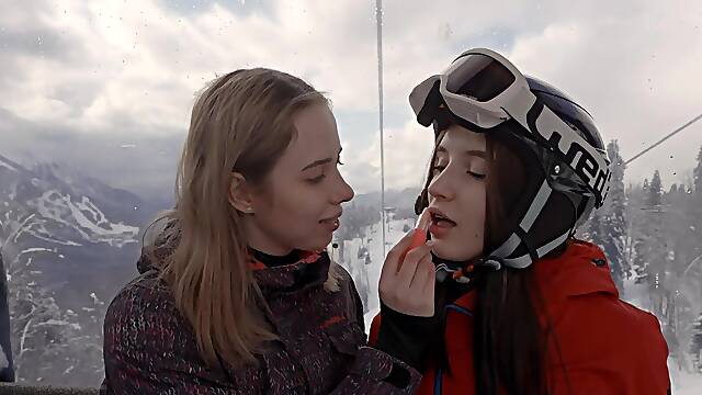 Two hot russian teens in steamy lesbian action