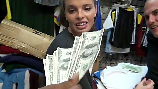 Naughty Amateur Chick Takes Cash to Fuck in Clothes Store