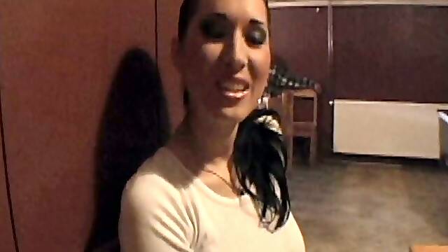 Foxy Euro Brunette Takes Cash for Sex in the Toilet in Reality POV Vid