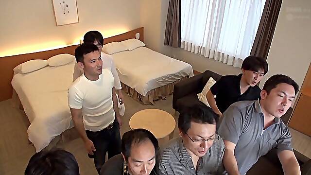 Group sex with hot Japanese girls dressed in different cosplay