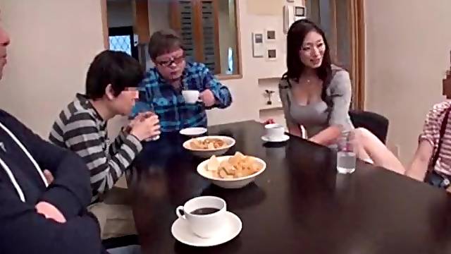 Sexy Asian babe gets her hands on a neighbor's hard dick