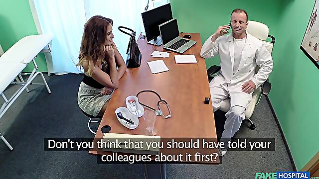 Stunning Nicole spreads her legs for a doctor's hard cock on the bed