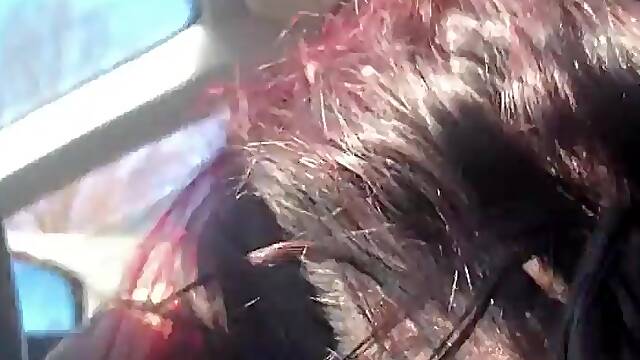 Rock whore gets throated in car ride