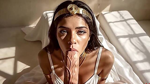 I made my thrall suck my weenie, and that babe obeyed, swallowing each drop of my cum[AI]