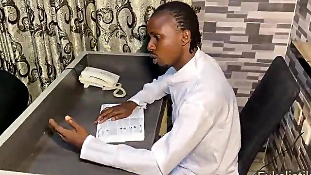 Black large booty nasty student seduces biology teacher in office and screw bbc